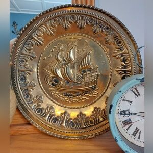 Vintage Brass Nautical Plate England